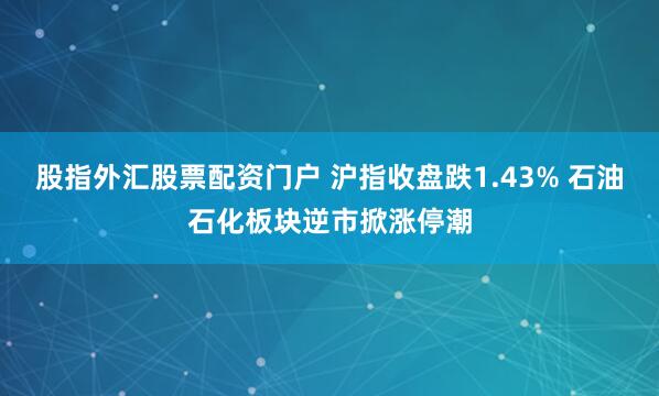 股指外汇股票配资门户 沪指收盘跌1.43% 石油石化板块逆市掀涨停潮