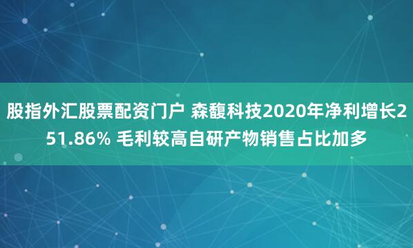 股指外汇股票配资门户 森馥科技2020年净利增长251.86% 毛利较高自研产物销售占比加多